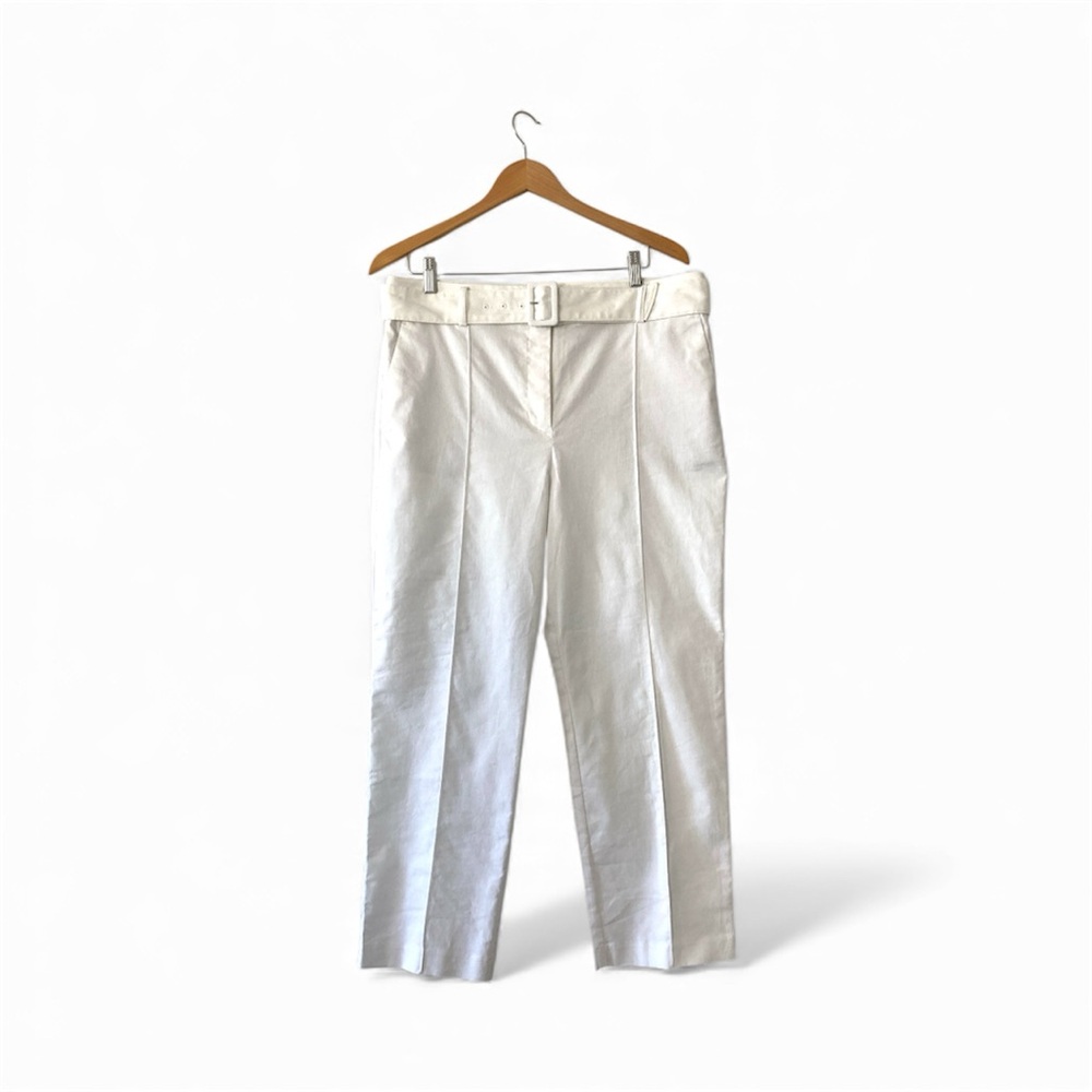 LOFT 14  White Cropped Pants With Belt